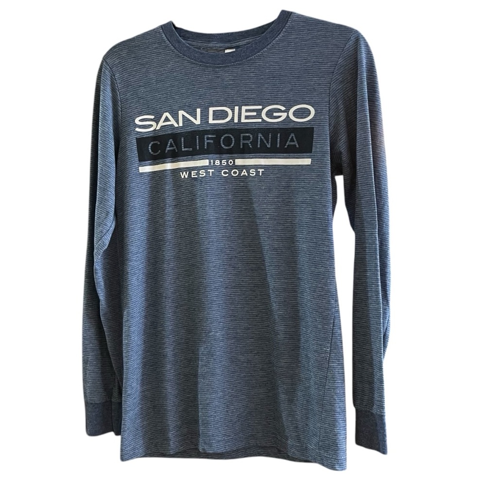 Blue‎ Long Sleeve Tee with San Diego Graphic